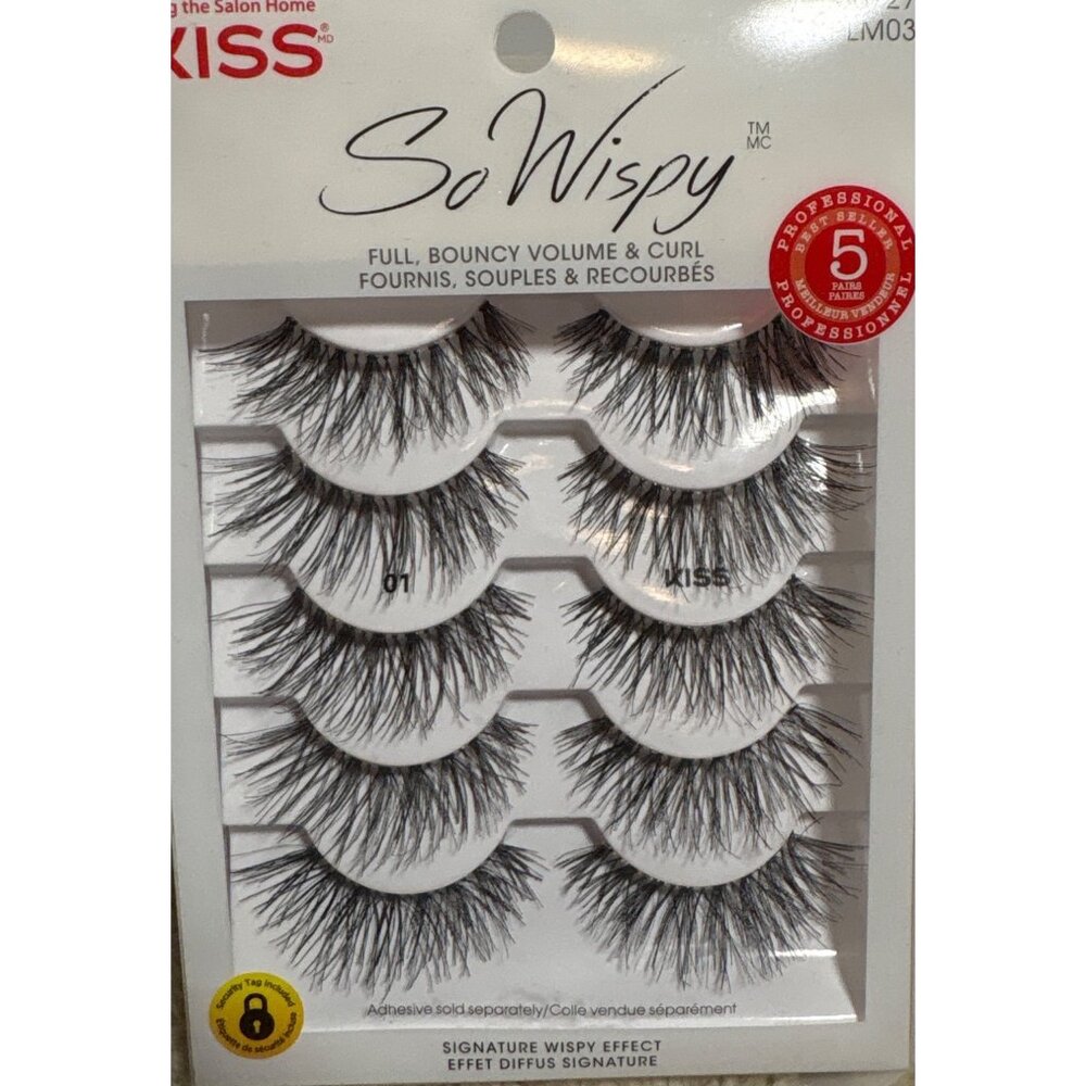 Kiss So Wispy False Eyelashes 5-Pair Pack Signature Wispy Lightweight & Reusable